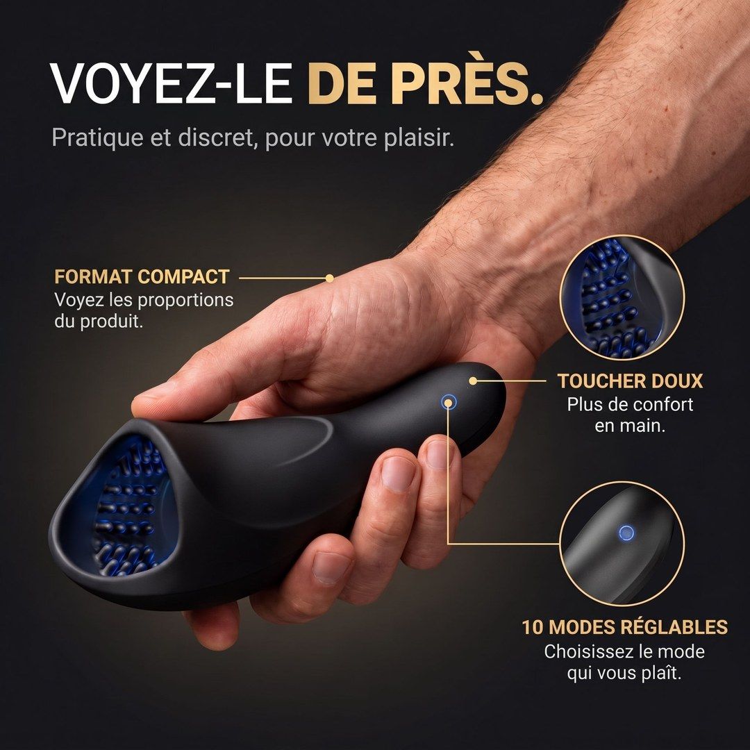 Masseur WAVE+ vu de près, 10 modes réglables